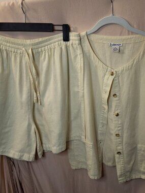 Bohemia Summer Cotton set Top and Shorts sz 8 Butter Neutral